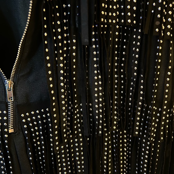 Black fringe dress with silver studs - Picture 2 of 4